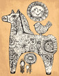 Vector: Vector hand drawn illustration with horse Vector hand drawn illustration with horse