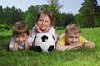 Photo: Happy boys with soccer ball Happy boys with soccer ball