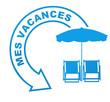 mes vacances sur symbole bleu
