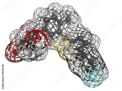 Illustration: Canagliflozin type 2 diabetes drug. Canagliflozin type 2 diabetes drug.