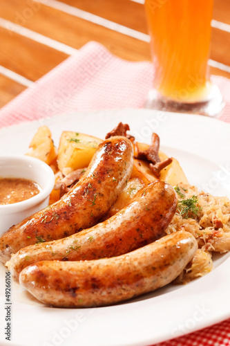 Photo: sausage with cabbage sausage with cabbage