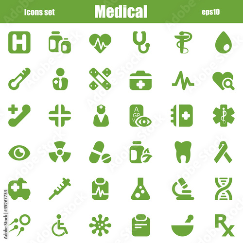 Vector: medical icons green medical icons green