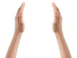 female teen hands shows protection concept