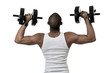 Attractive african american hispanic mix man exercising