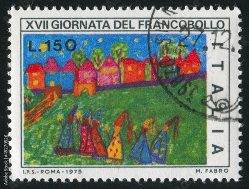 Photo: Village and procession Village and procession