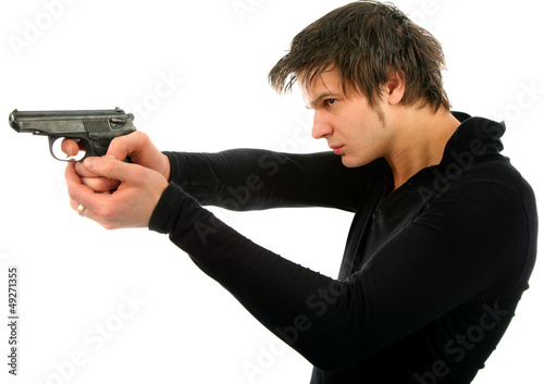 Photo: Man with a gun Man with a gun