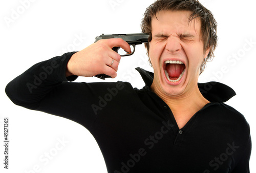 Photo: Portrait of a young man self-killer Portrait of a young man self-killer