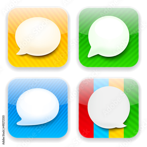 Vector: Web speech bubble app icons. Web speech bubble app icons.