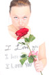 Foto: Frau mit Rose 2 Frau mit Rose 2