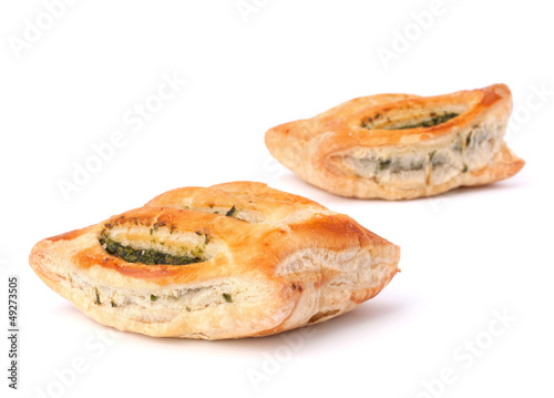 Photo: Puff pastry bun isolated on white background. Puff pastry bun isolated on white background.