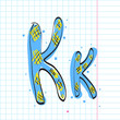 Letter K from candy alphabet. Vector illustration