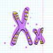Letter X from candy alphabet. Vector illustration