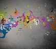 Musical grunge background