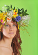 Foto: Spring-woman in wreath of flowers Spring-woman in wreath of flowers