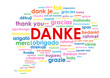 "DANKE" Wortwolke (Vielen Dank Freundlichkeit Schön Sehr)