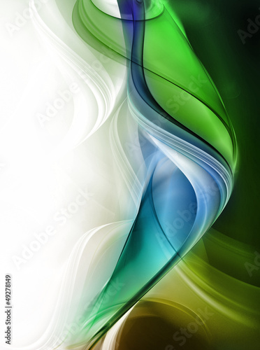 Illustration: Elegant fresh green waves Elegant fresh green waves