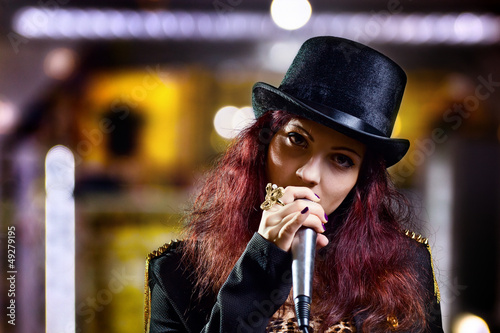 Photo: girl with microphone girl with microphone