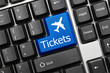 Conceptual keyboard - Tickets (blue key with aeroplane symbol)