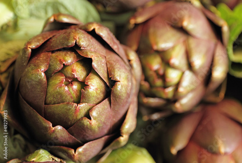 Photo: artichoke closeup on italian market artichoke closeup on italian market