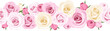 Horizontal seamless background with roses. Vector illustration.