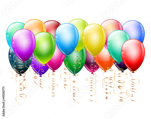 Vector: bunch of colorful balloons on white bunch of colorful balloons on white
