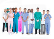 Smiling medical team of doctors nurses and surgeons