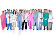 Happy team of smiling doctors standing together