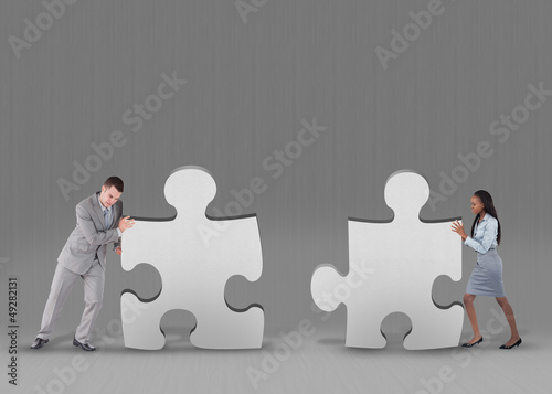 Photo: Business people problem solving Business people problem solving