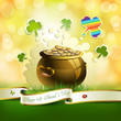 St. Patrick's Day card design with clover and coins