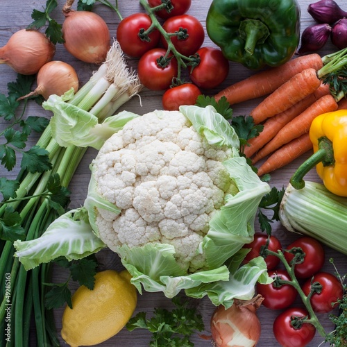 Photo: Cauliflower and fresh vegetables Cauliflower and fresh vegetables