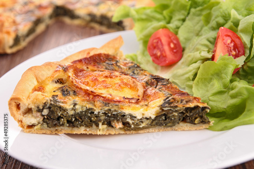 Photo: slice of spinach quiche slice of spinach quiche