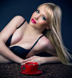 Beautiful young woman with coffee