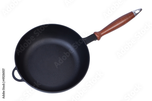 Photo: Empty new pan top view. Empty new pan top view.