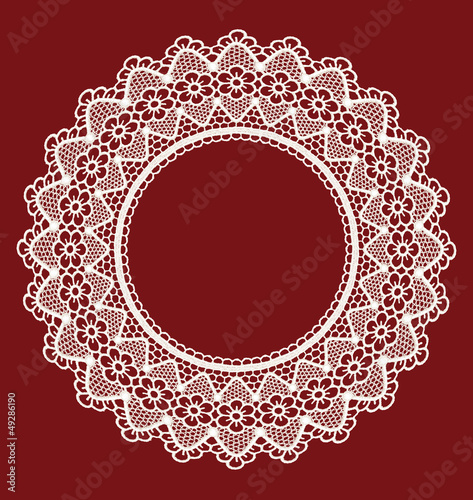 Vector: Round openwork lace border. Round openwork lace border.