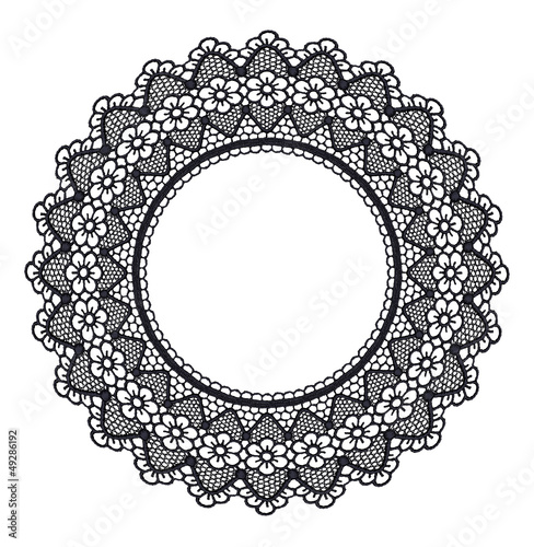 Vector: Round openwork lace border. Round openwork lace border.