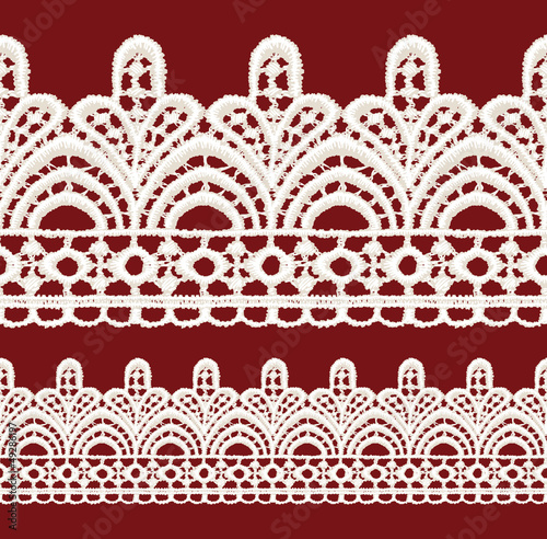 Vector: Seamless penwork lace border. Seamless penwork lace border.