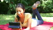 Woman using a tablet