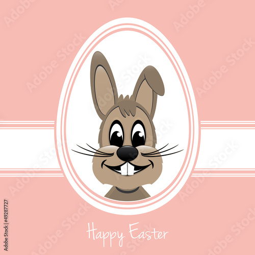 Vector: happy easter bunny white egg pink background happy easter bunny white egg pink background