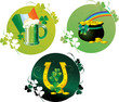 Cards with pot,horseshoe and beer