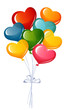Bunch of colorful heart balloons