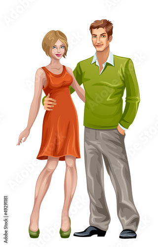 Vector: Man and woman Man and woman