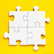 Jig Saw Puzzle - Four Pieces on Yellow