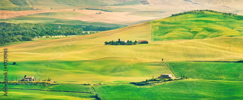 Photo: Panoramic view of Tuscany landscape at sunset Panoramic view of Tuscany landscape at sunset