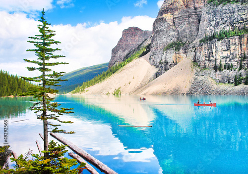 Photo: Beautiful mountain lake and Rocky Mountains, Canada Beautiful mountain lake and Rocky Mountains, Canada