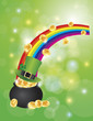 Vector: Pot of Gold with Bokeh Background Illustration Pot of Gold with Bokeh Background Illustration