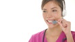 Medical nurse doctor headset call center hotline secretary
