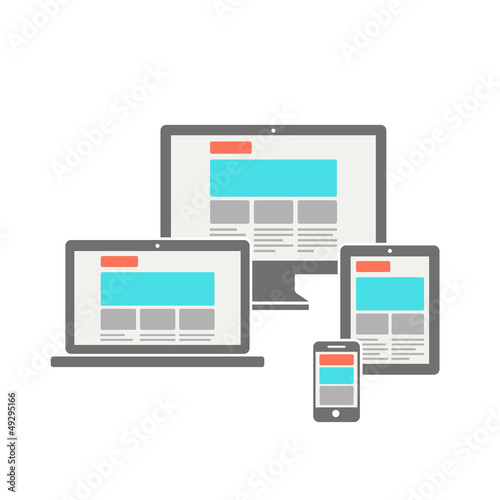Vector: Responsive web design on different devices Responsive web design on different devices