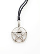 Pewter Pentacle On Black Cord