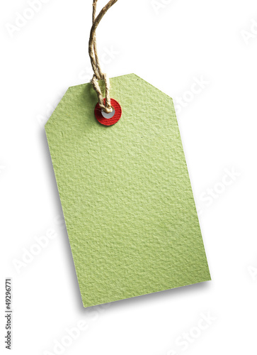 Photo: Blank price tag isolated Blank price tag isolated