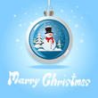 Christmas greeting Card. Snowman Christmas Balls